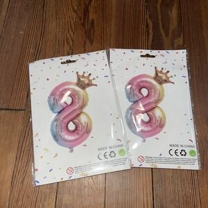 5/$20! Princess Party 8‎ Year Old Set Of 2 "8" Princess Crown Baloons 40"